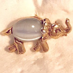 Guardian Angel lapel pin, Elephant is made with Tourmalinated Quartz